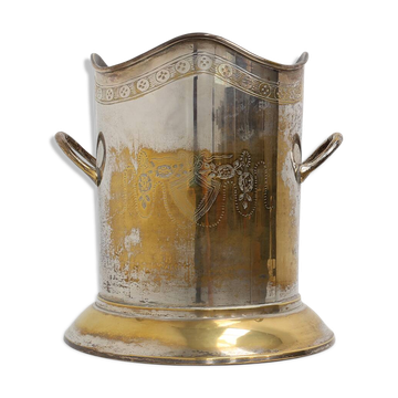 Antique Silver-Plated Copper Champagne Bucket, France, circa 1900