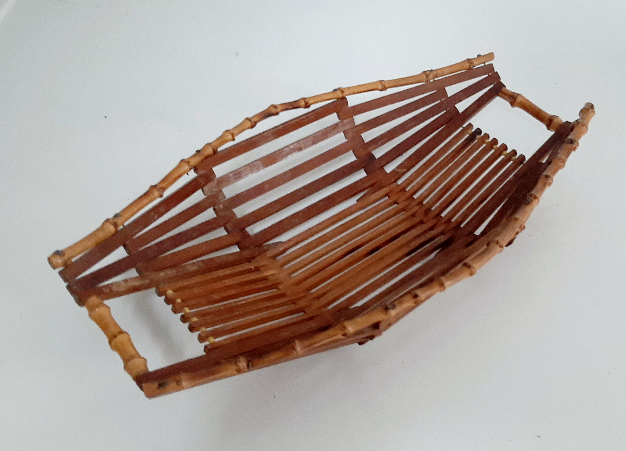Corbeille vide poche bambou vintage