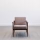 Mid Century Easy Chair in warm gray textile.