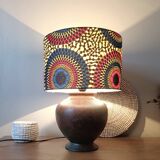 Copper metal floor lamp, chic ethnic wax lampshade.