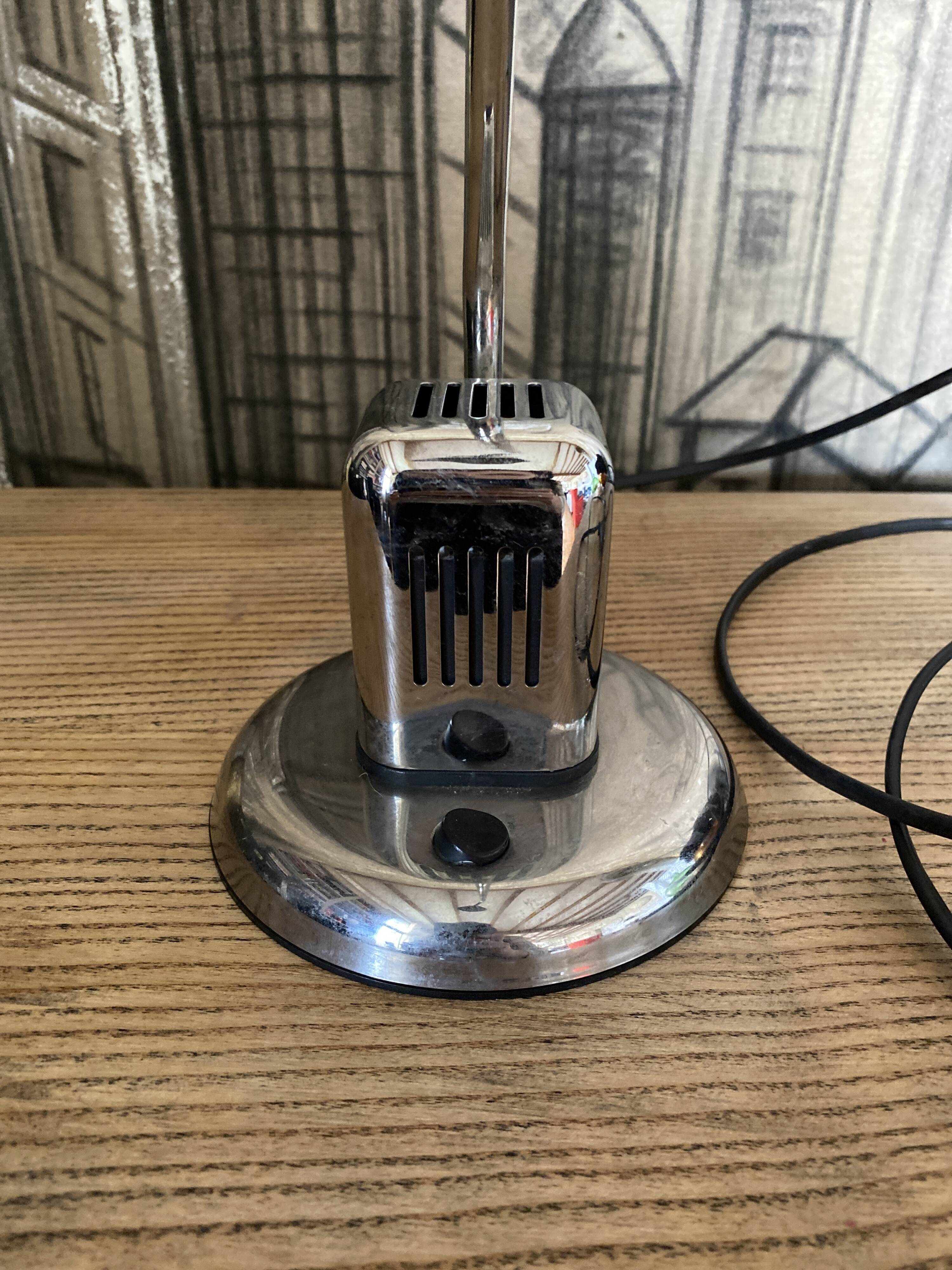 Vintage desk lamp Vrieland Design – chrome metal – 1980