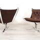 2 chauffeuses vintage Falcon en cuir par Sigurd Ressell