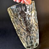 Pair of vintage 70s sculpted glass vases