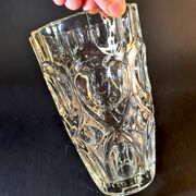 Paire de vases en verre sculpté vintage 70’s