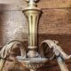 Two antique wall sconces in gilded bronze in the Louis XVI style.