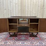English art deco oak bar