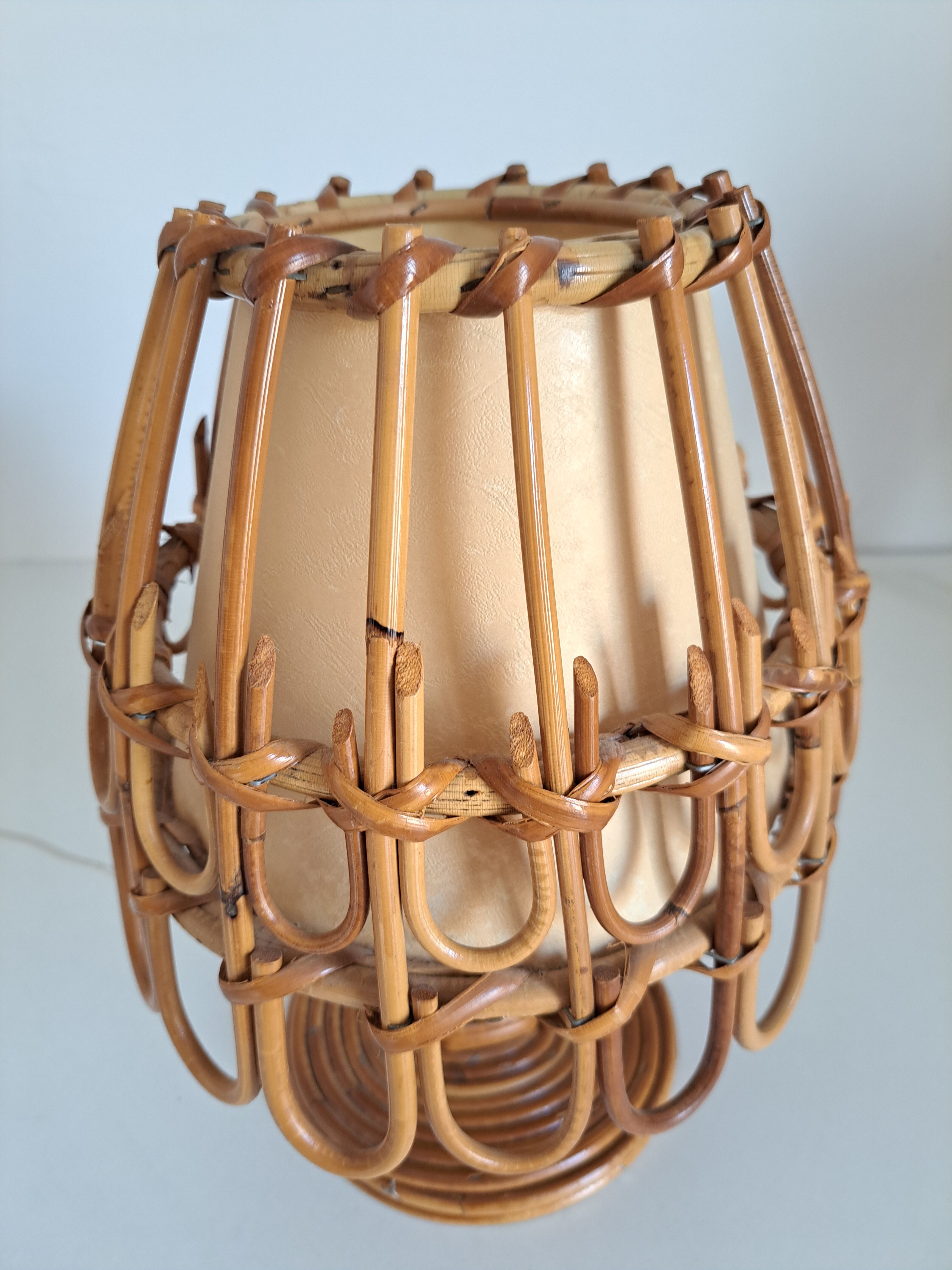 Pair of vintage bamboo lamps