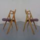 CH 29 Sawbuck Chairs in Oak and Wool by Hans J. Wegner for Carl Hansen & Son, 1950s, Set of 2