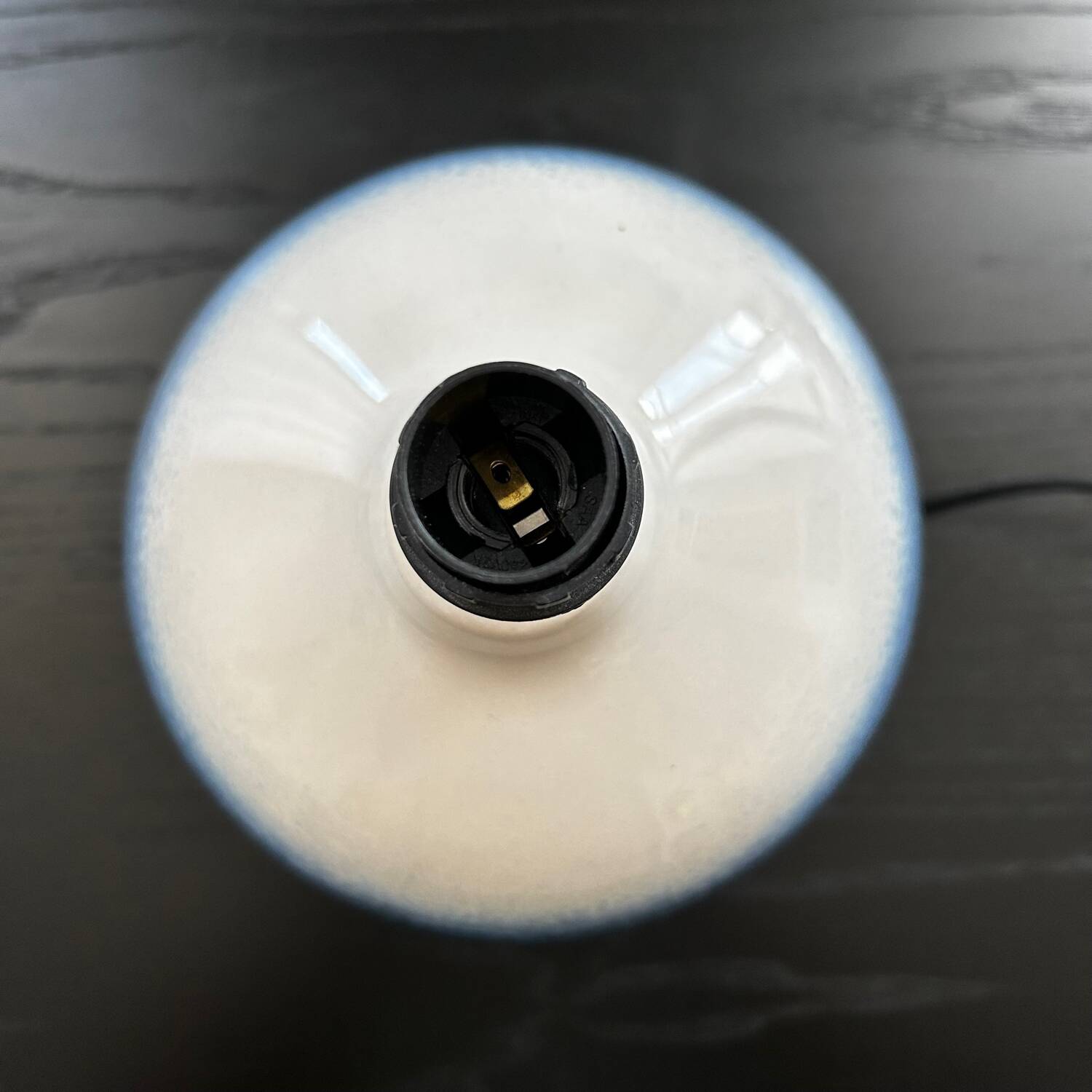 Blue ceramic ball lamp