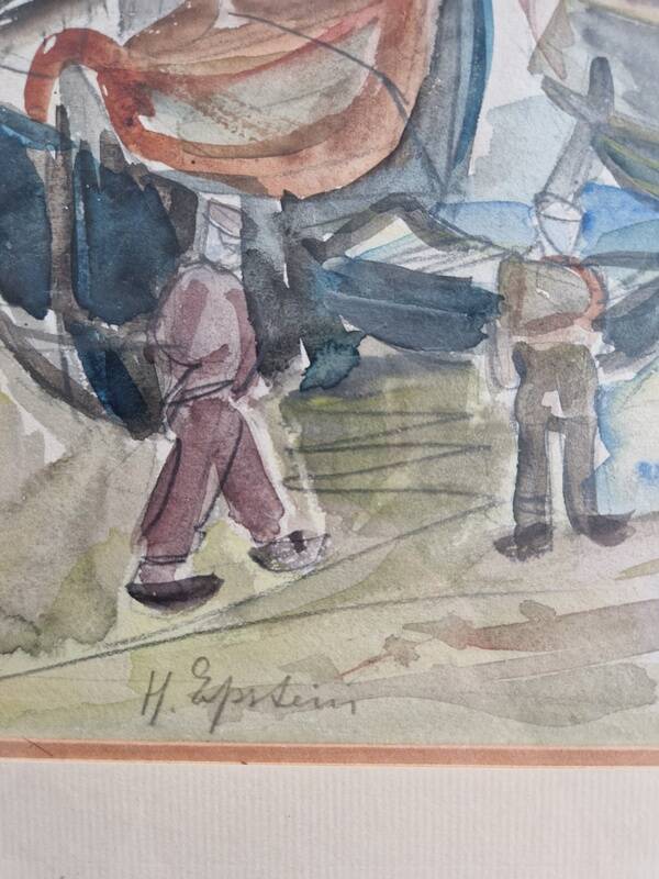 Henri Epstein (1891-1944) - Watercolor on paper - Beach scene - Signed