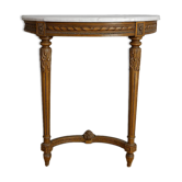 Console demie lune de style Louis XVI en bois sculpté