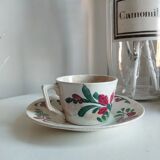 Cup and saucer Creil & Montereau "Rooster"