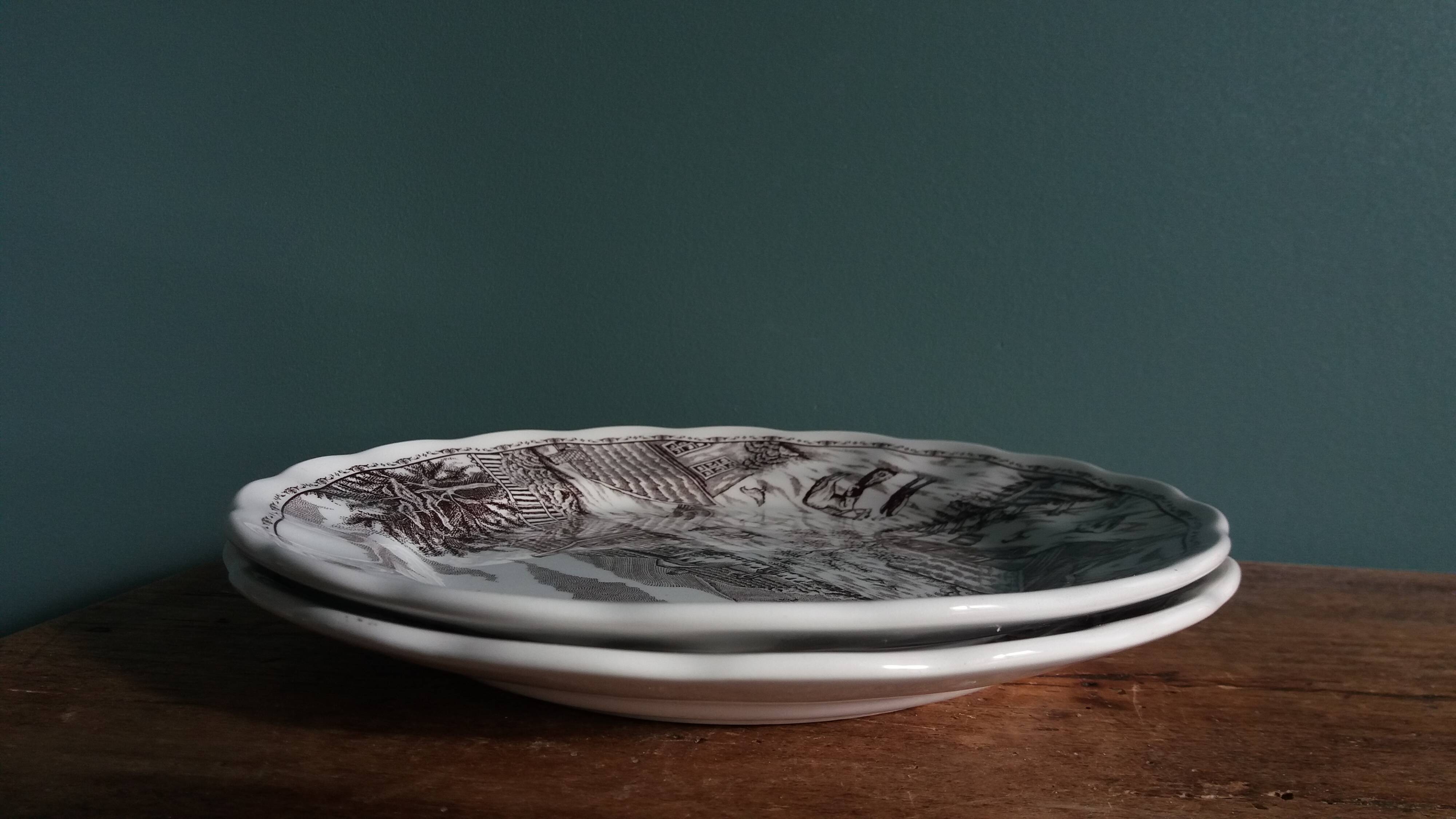 Assiettes décor english landscape, Fontebasso Italie