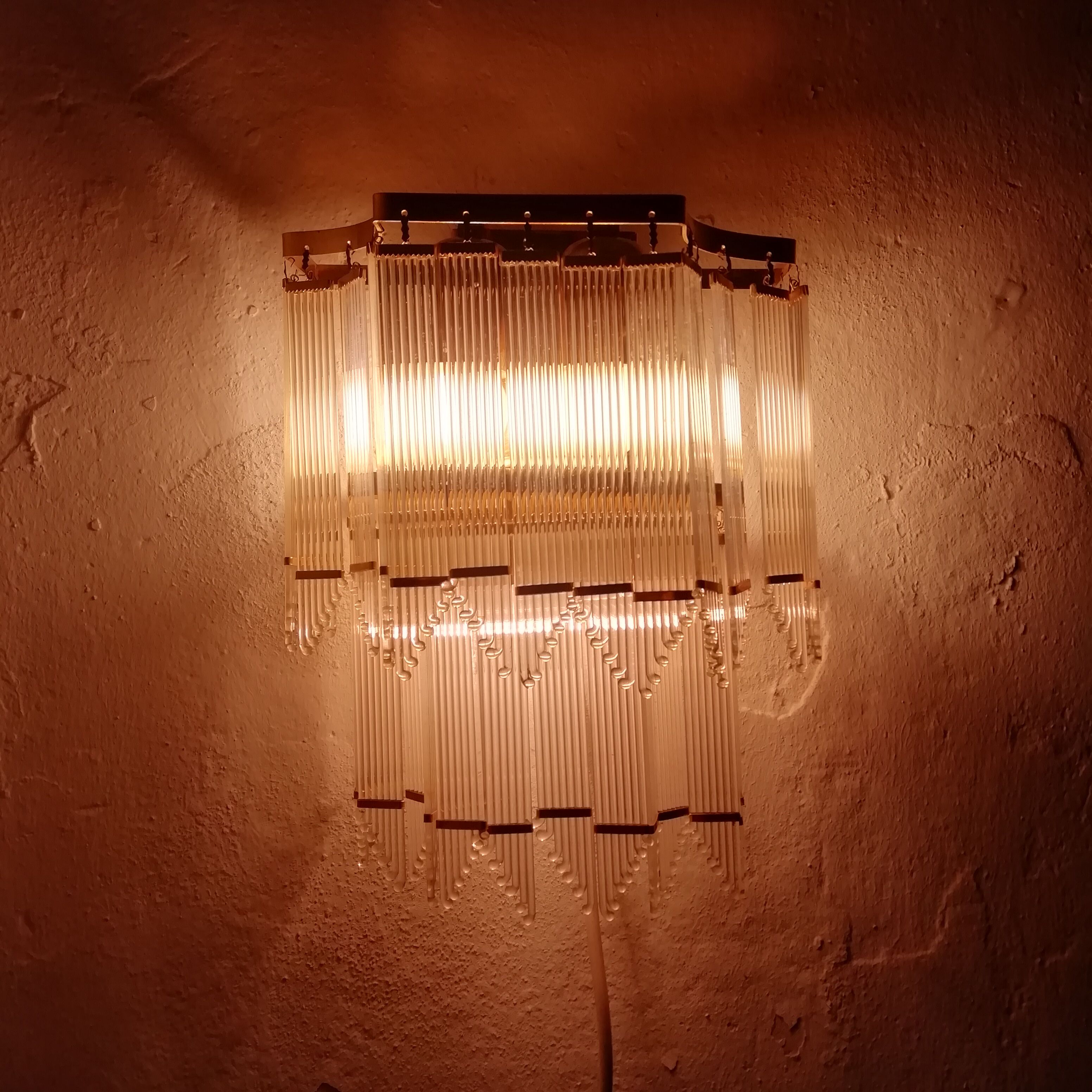 Lamp glass wall lamp 1980
