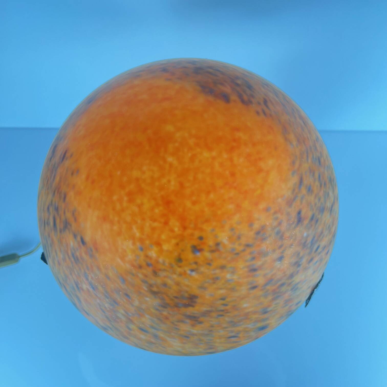 Orange speckled glass mushroom lamp, Massive, Belgium 1970.