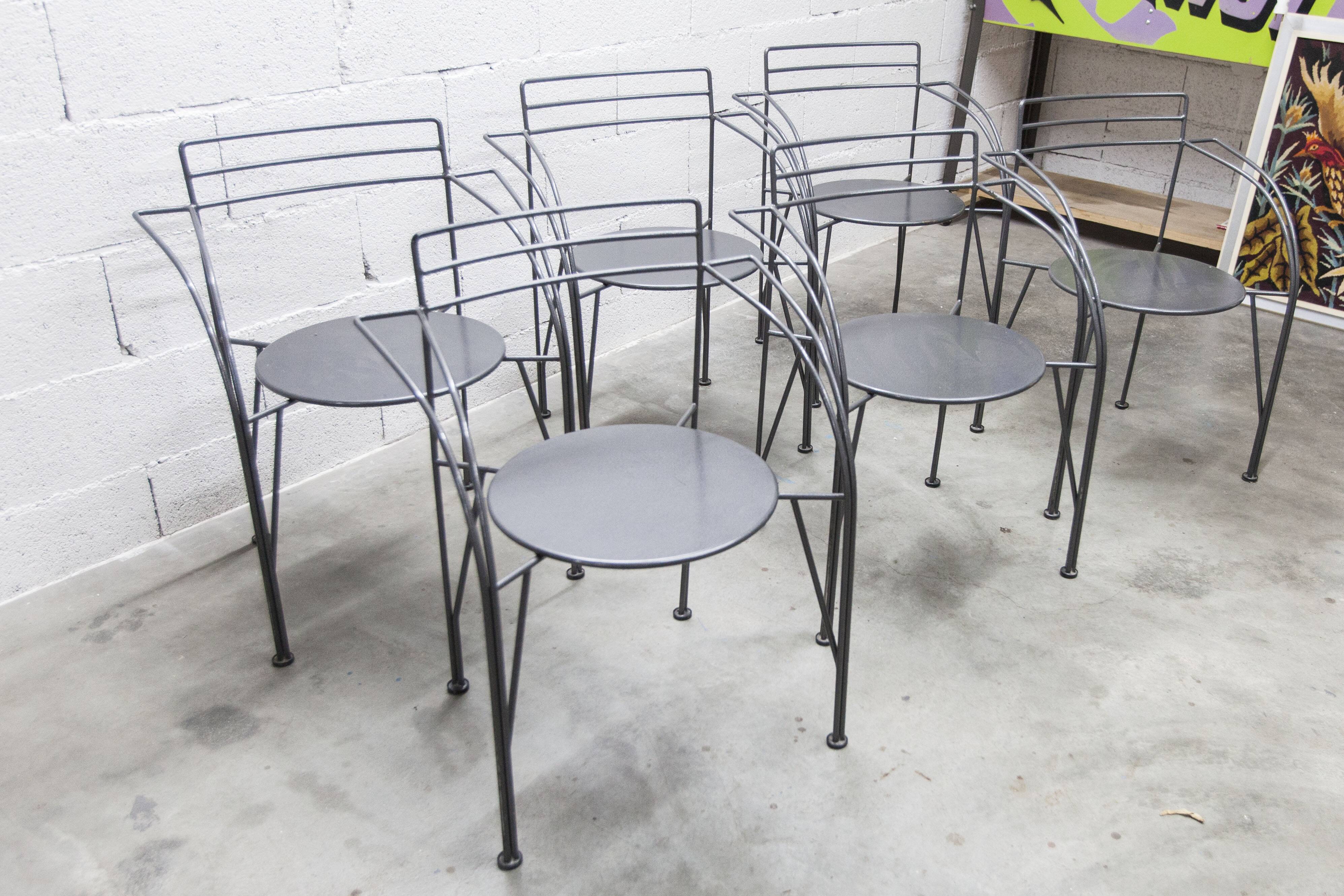 Set of 6 "Silver Moon" armchairs by Pascal Mourgue 1985