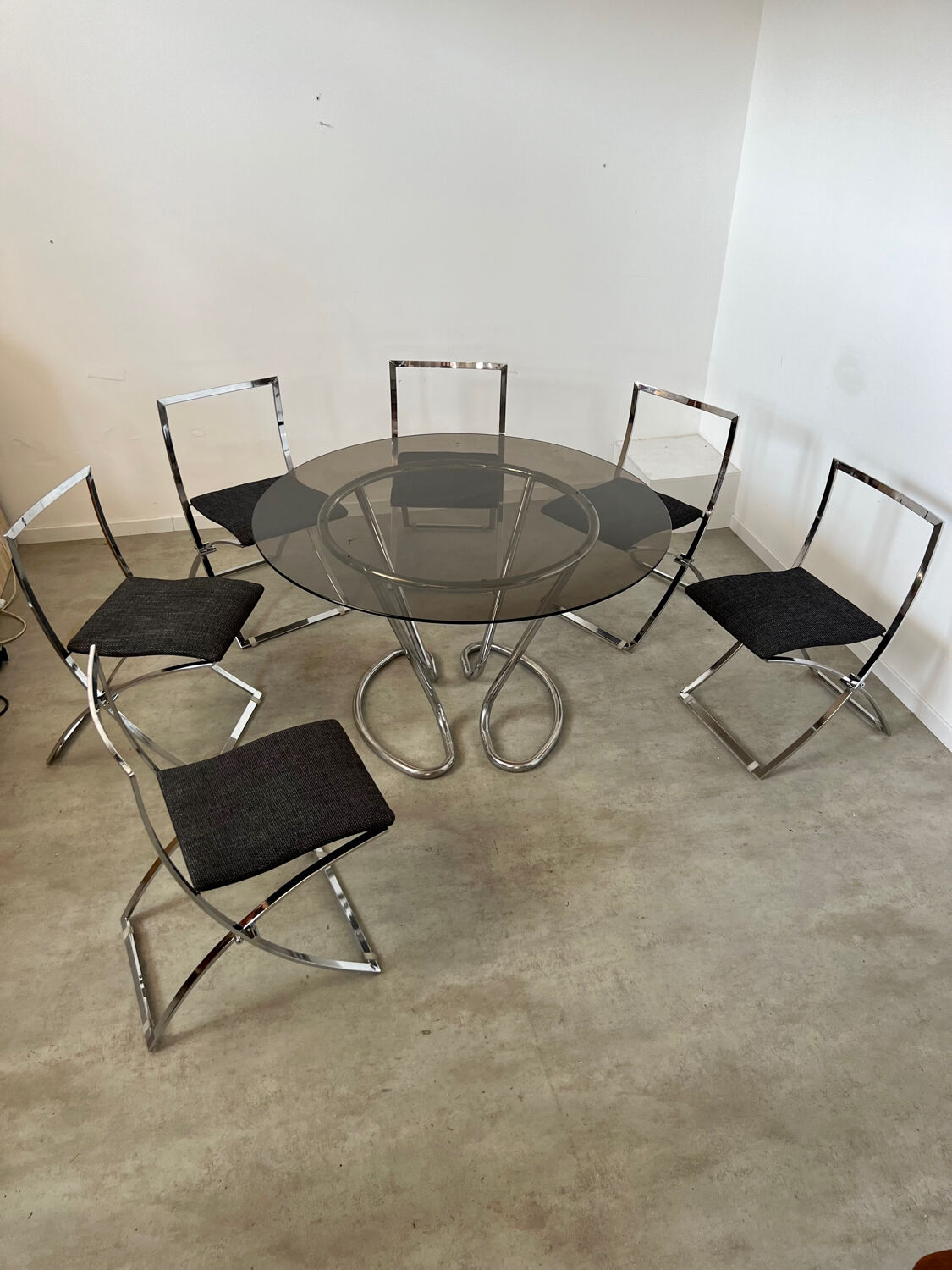 Table et 6 chaises pliante Luisa vintage design italien Marcelo Cuneo
