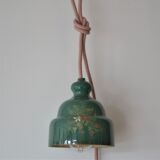 Green ceramic hanging lamp