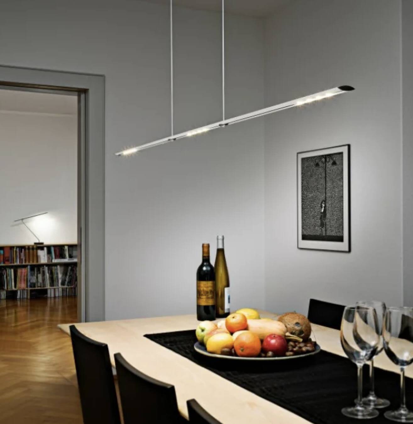 LED pendant light 180cm Baltensweiler Black