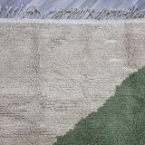 Tapis Vert et blanc fait à la main 200x100cm