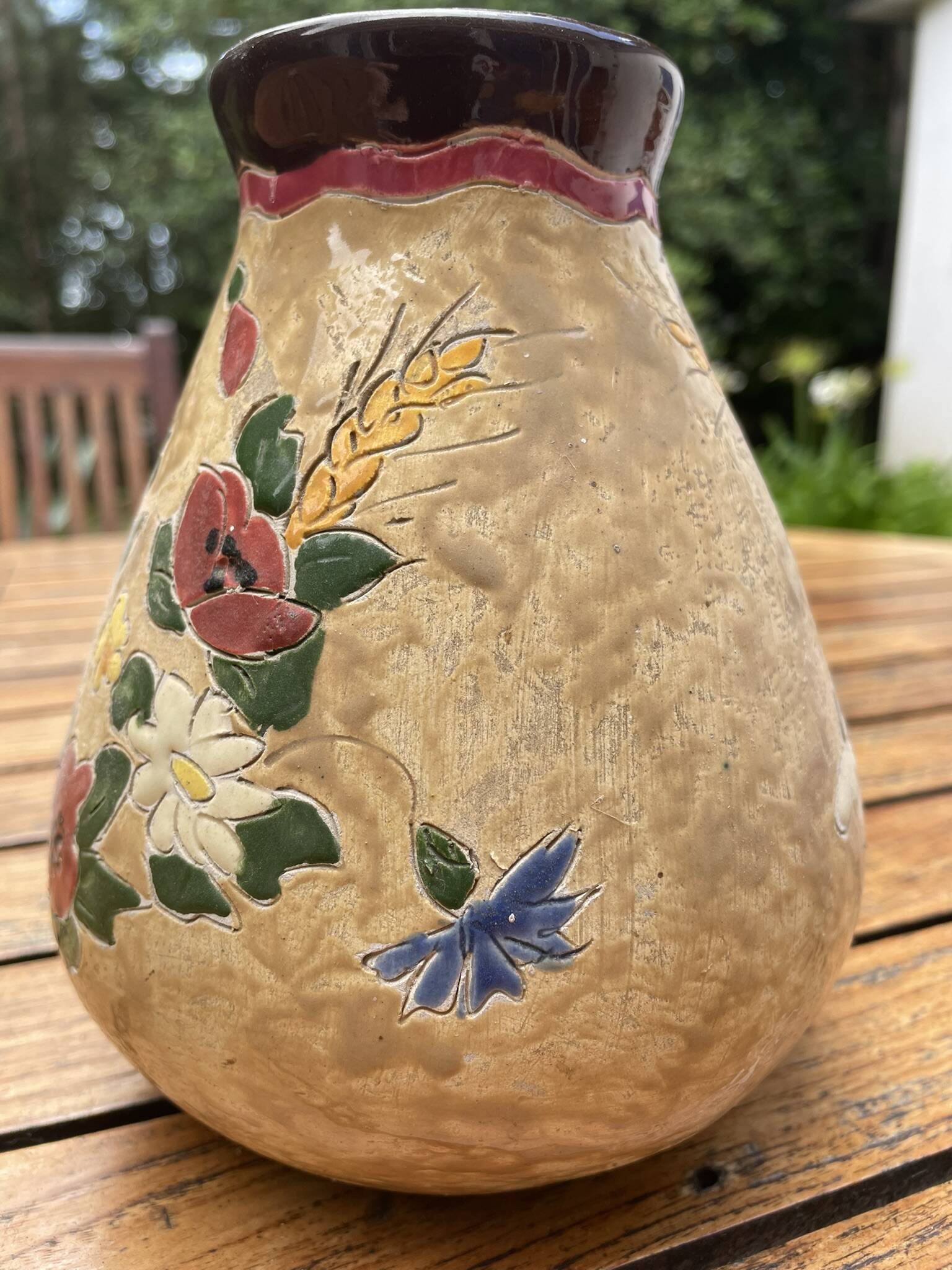 Antique ceramic vase from Vallauris signed J. Massier