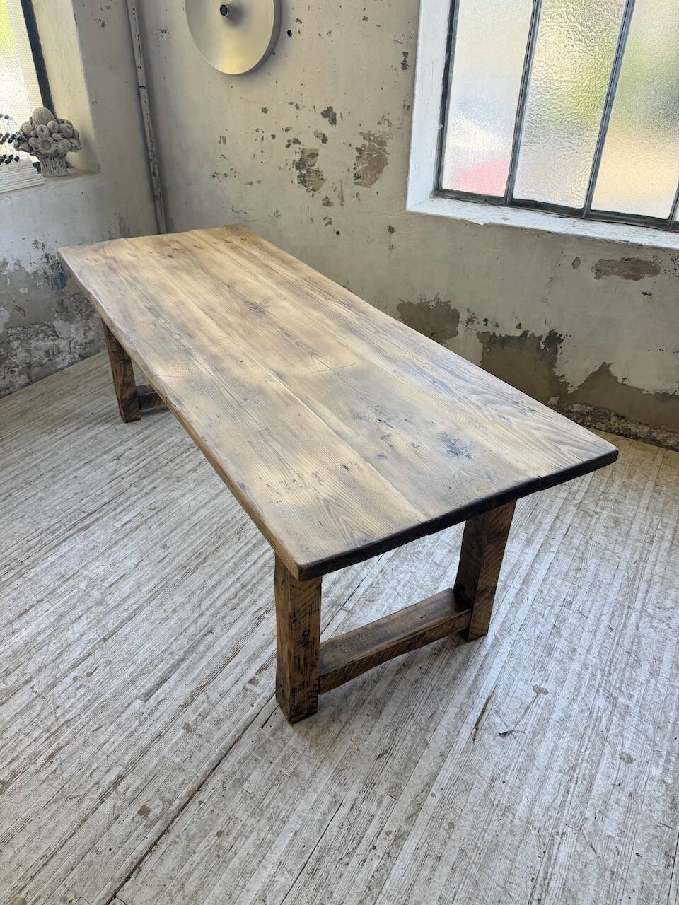 1950s pine farmhouse table 220cm