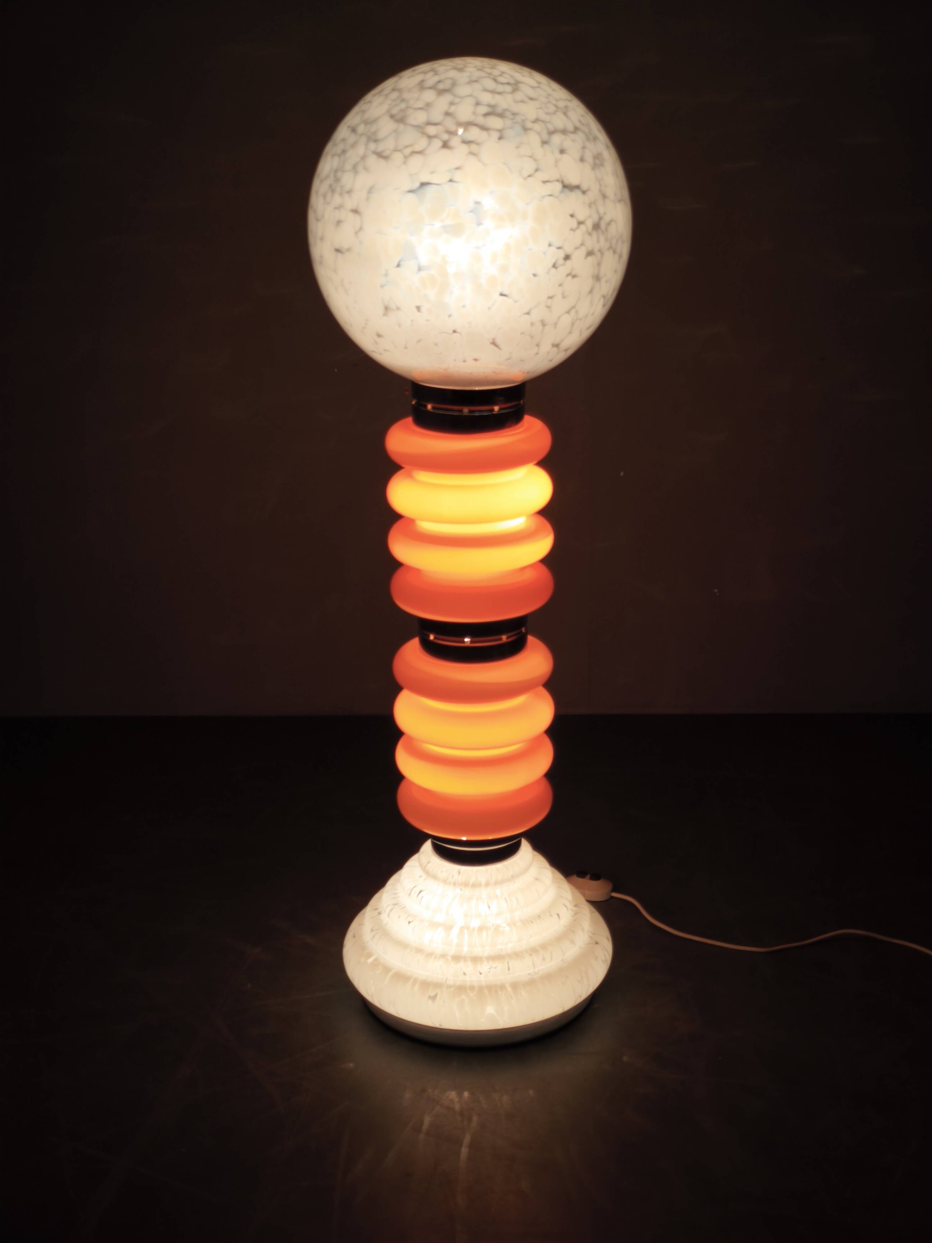 Carlo Nason pour Mazzega Lampe de sol en verre de Murano Space Age, années 1970