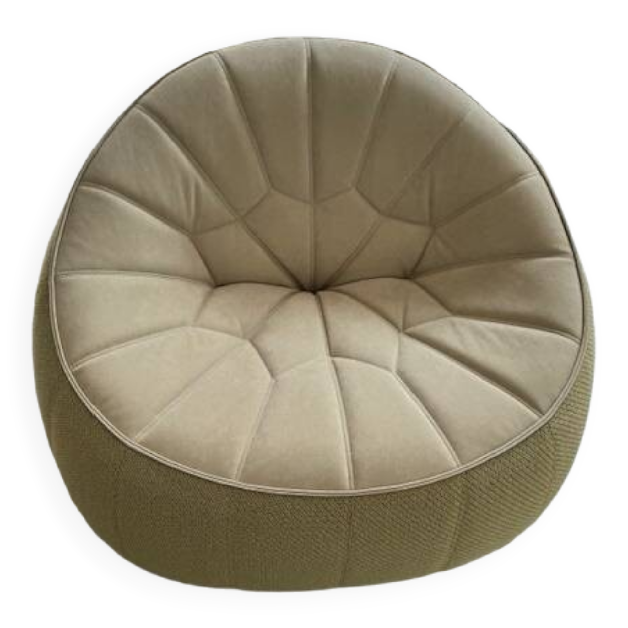 Cinna swivel armchair ottoman model - new condition - alcantara and fabric