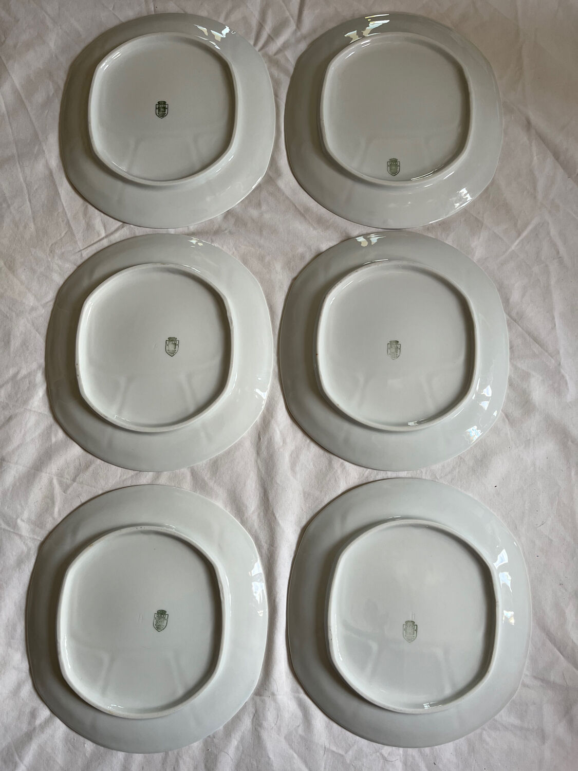 Vintage Burgundy fondue plates