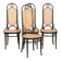 Set of 4 original vintage Thonet design webbing chairs model Long John