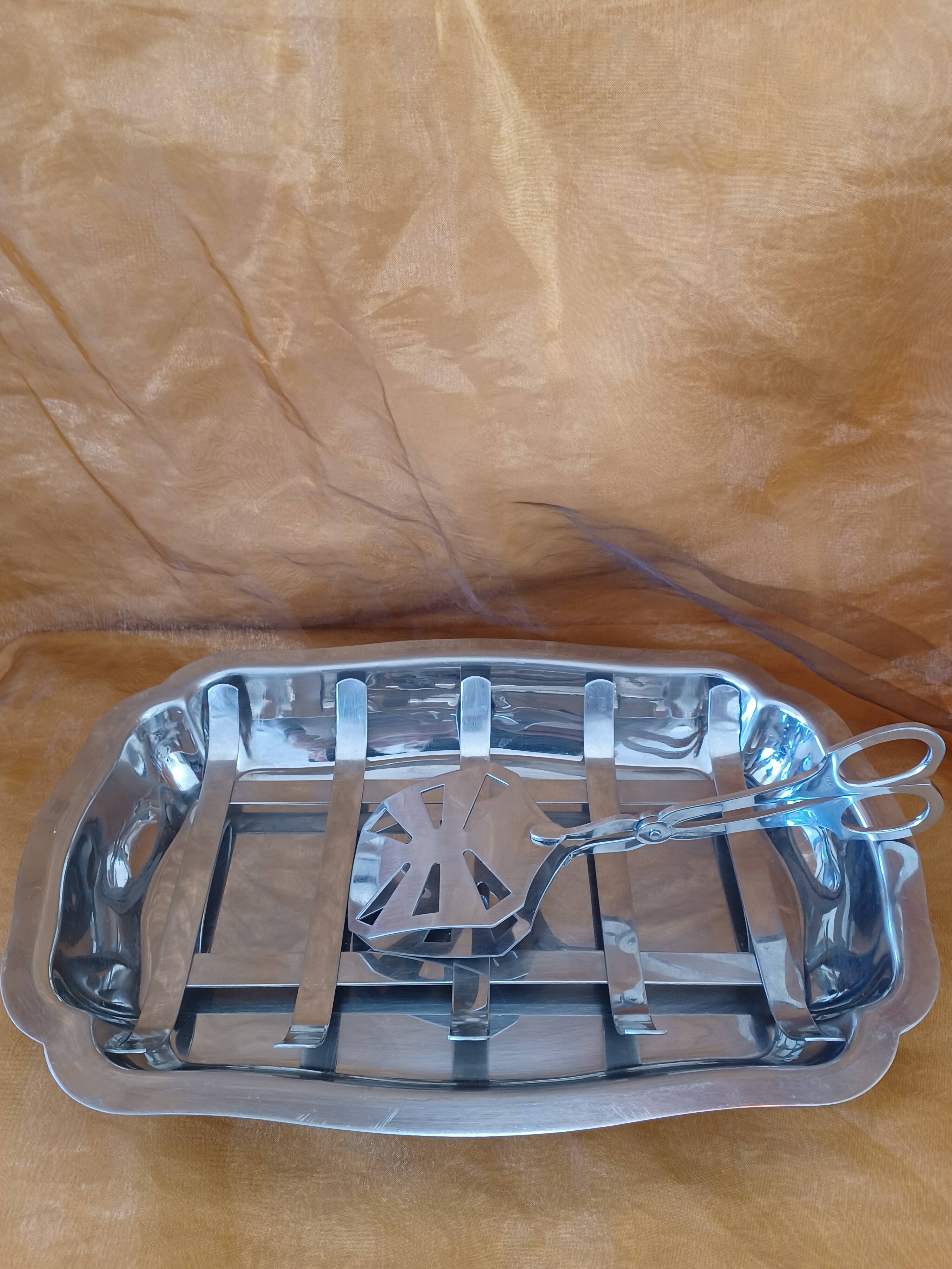 Asparagus Drainer Dish with serving tongs