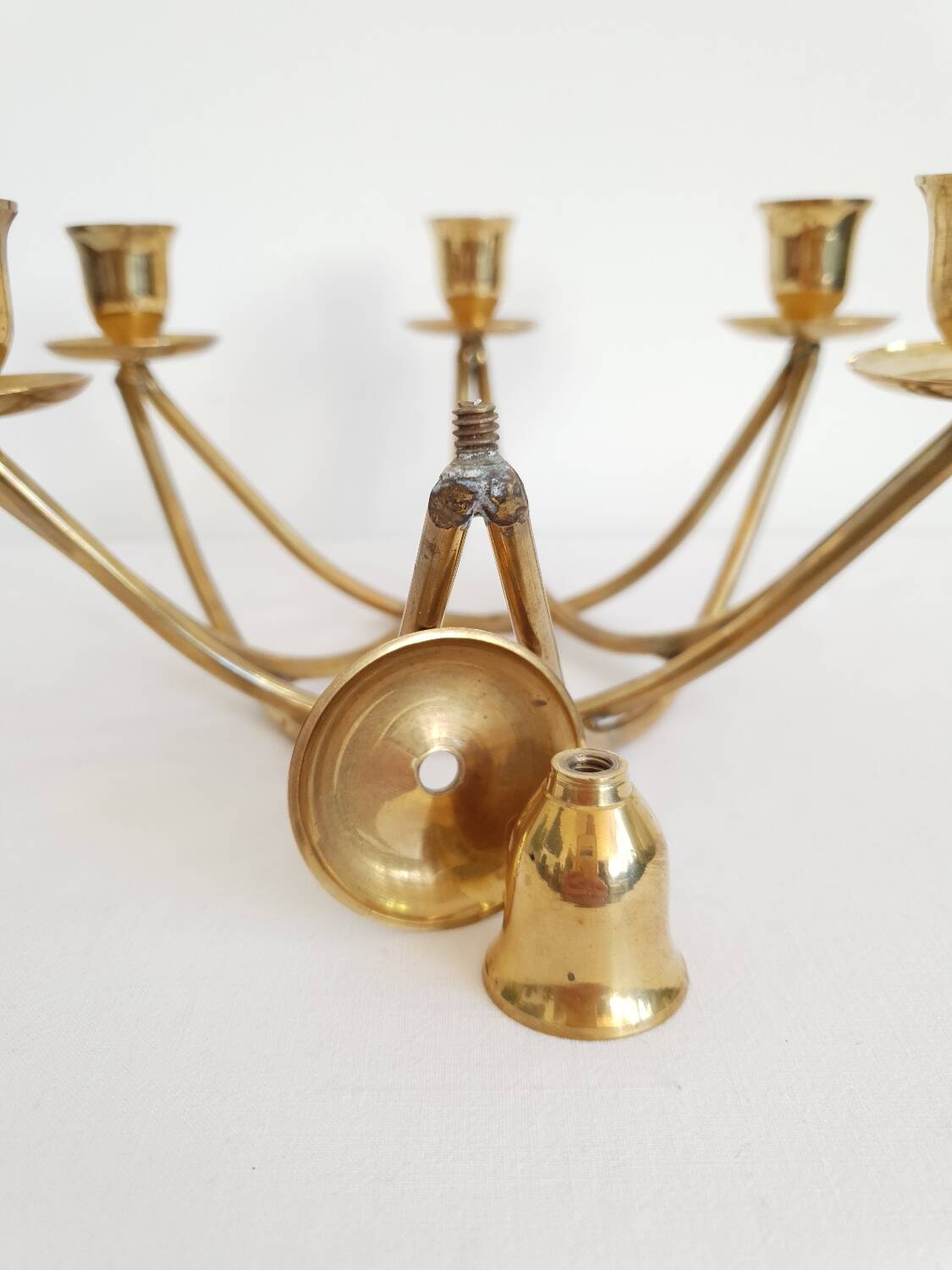 Chandelier en laiton des années 50