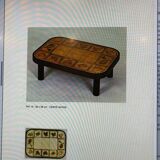 Table basse Roger Capron à décor d'oiseaux 1960