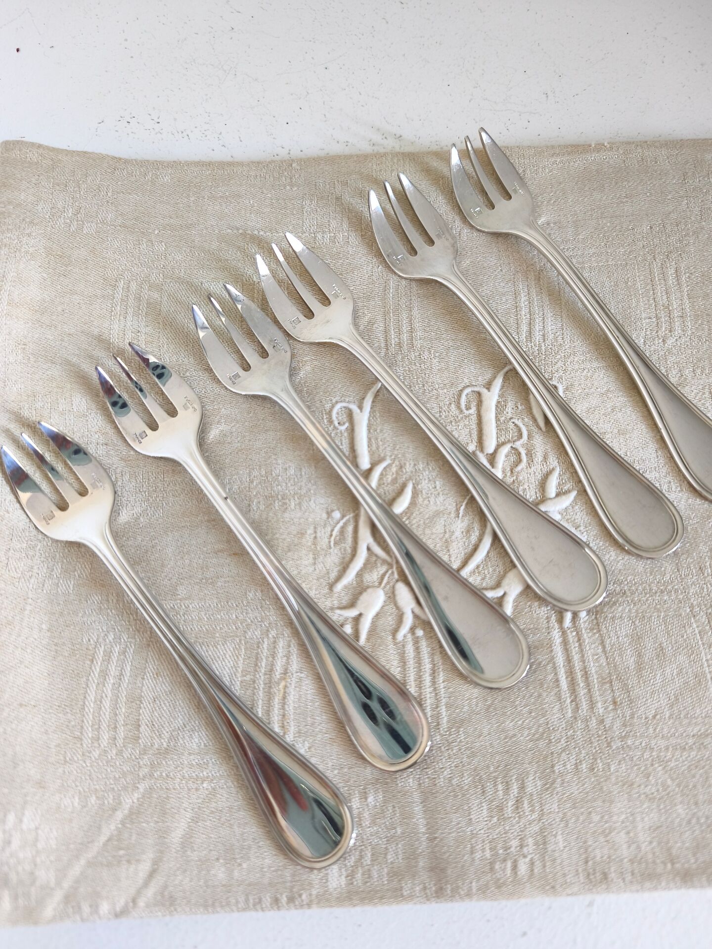 Set of 6 cake forks Christofle model Albi