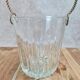 Vintage glass ice bucket with golden handle