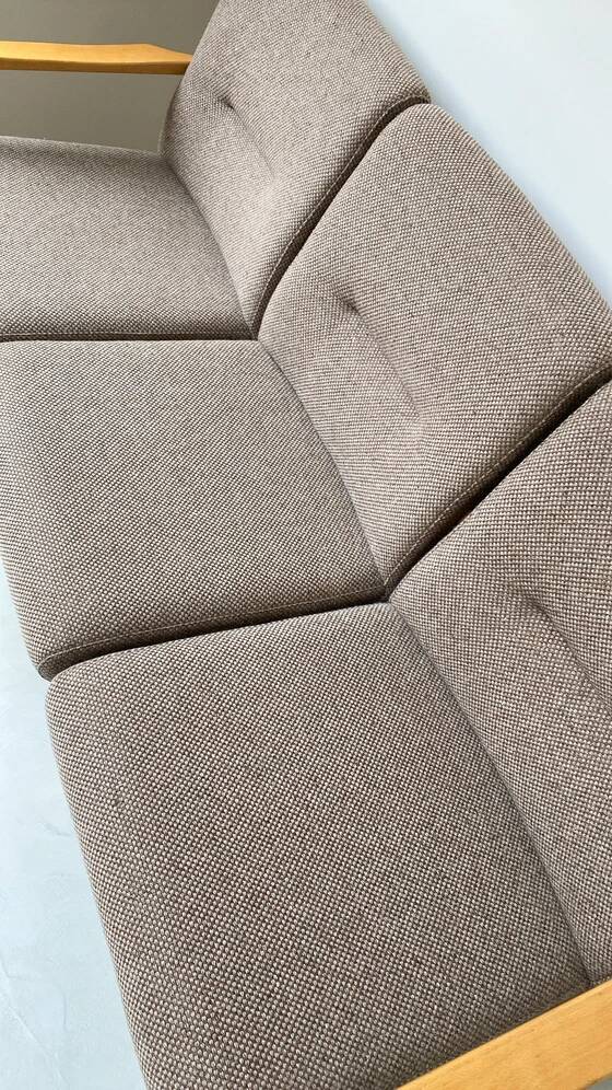 Vintage wooden seating area / sofa and 2 armchairs