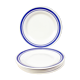 5 assiettes à dessert liseré bleu
