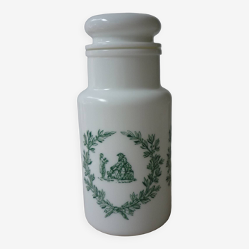 White and green apothecary pot 21.5 cm