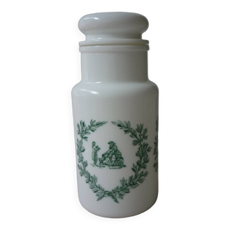 White and green apothecary pot 21.5 cm