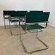 Set of 6 tubular chairs Bauhaus style design 80s/90s green