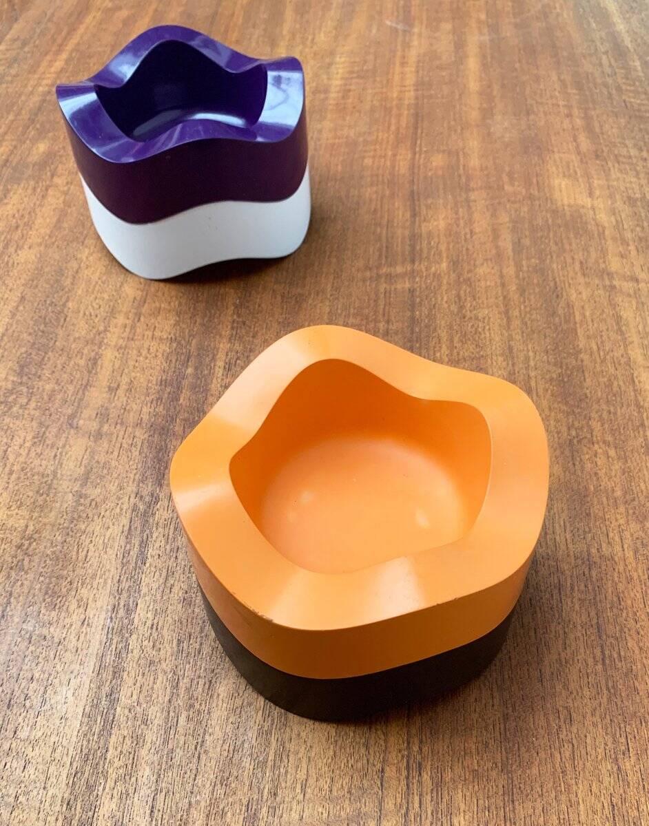 Bowl or ashtray Ulmer Welle German space age mid-century by Walter Zeischegg for Helit, set of 4