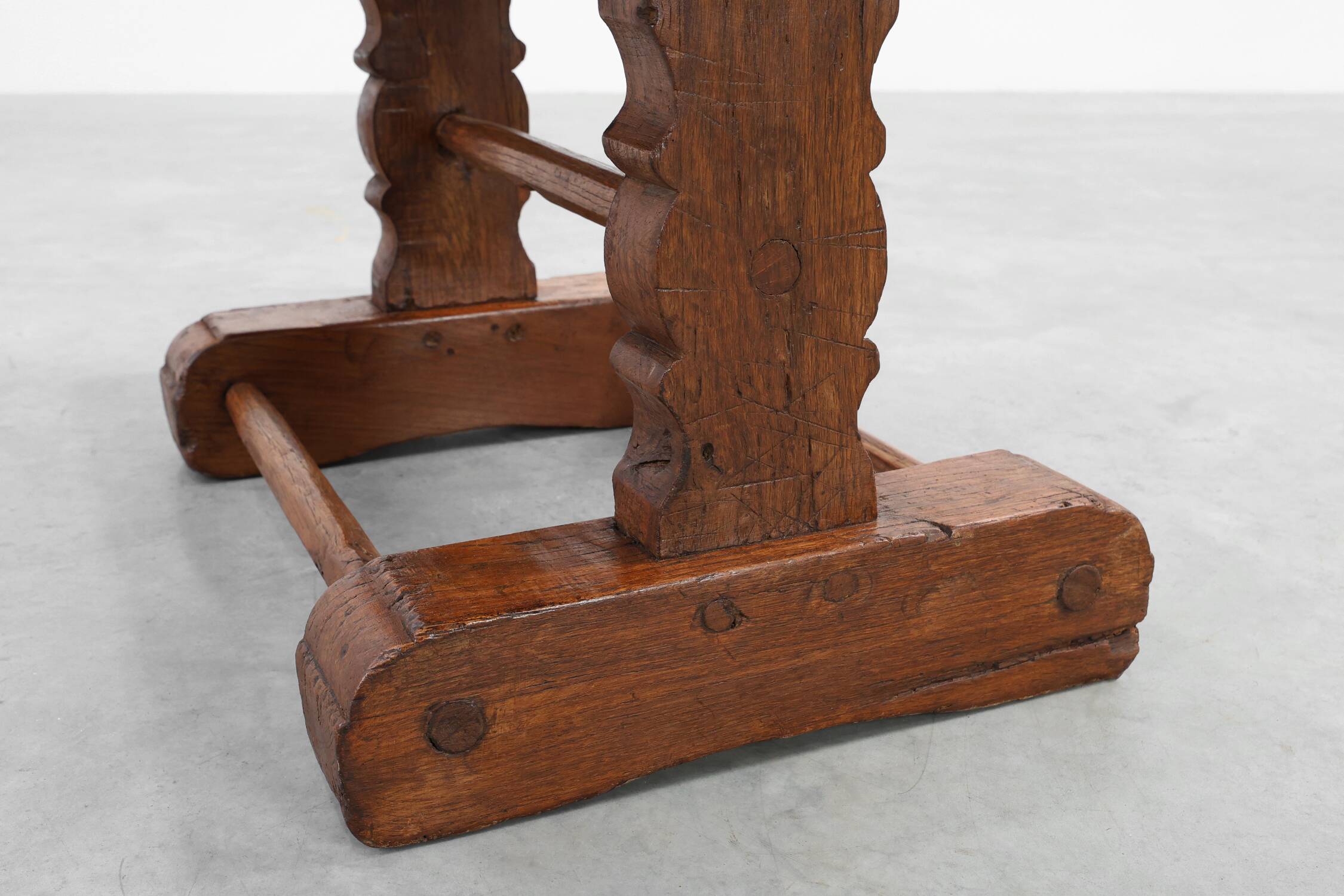 Antique Oak Monastery Coffee Table, France 17th Century