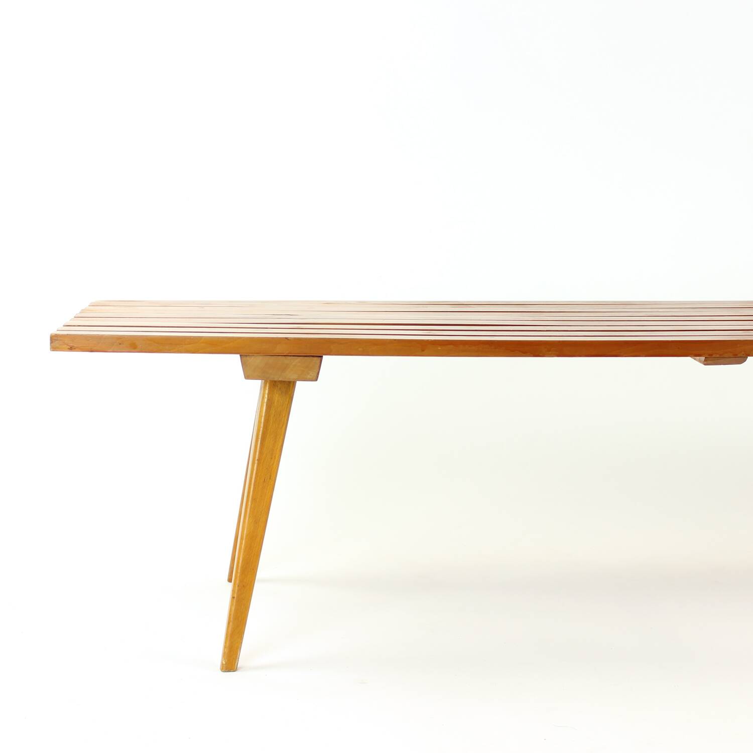 Vintage Bench In Wood, Czechoslovakia 1960s