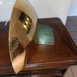 art deco brass and glass wall lamp attributed to Jean Perzel