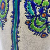 Charles Catteau vase, Kéramis Boch in tall ceramic Belgium Art Deco 1925