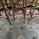 3 curved wooden bar stools