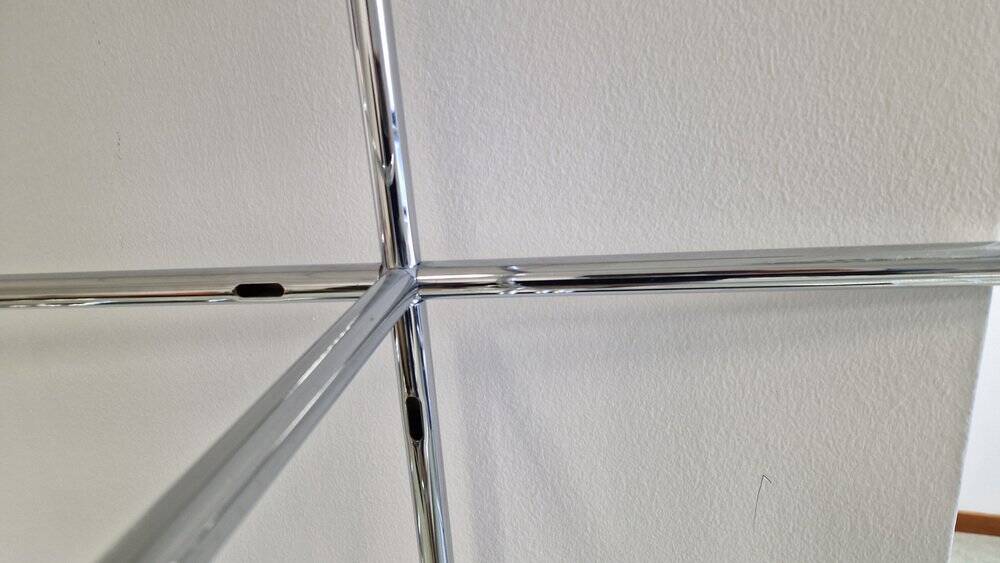 4-Module Bookcase in Chromed Metal and Blue Iron from USM Haller, 1970s