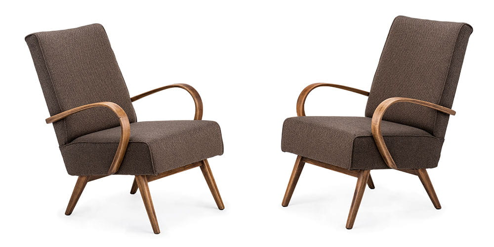 Paire de fauteuils type 53 design Jaroslav Smidek Ton années 1960