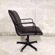 Vintage 70s swivel office chair in skai and black metal