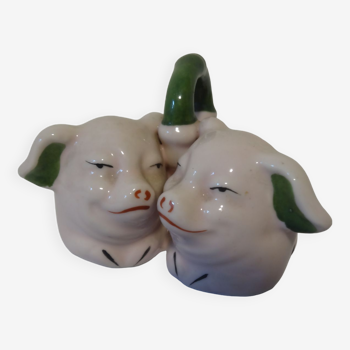 Porcelain pigs salt shaker